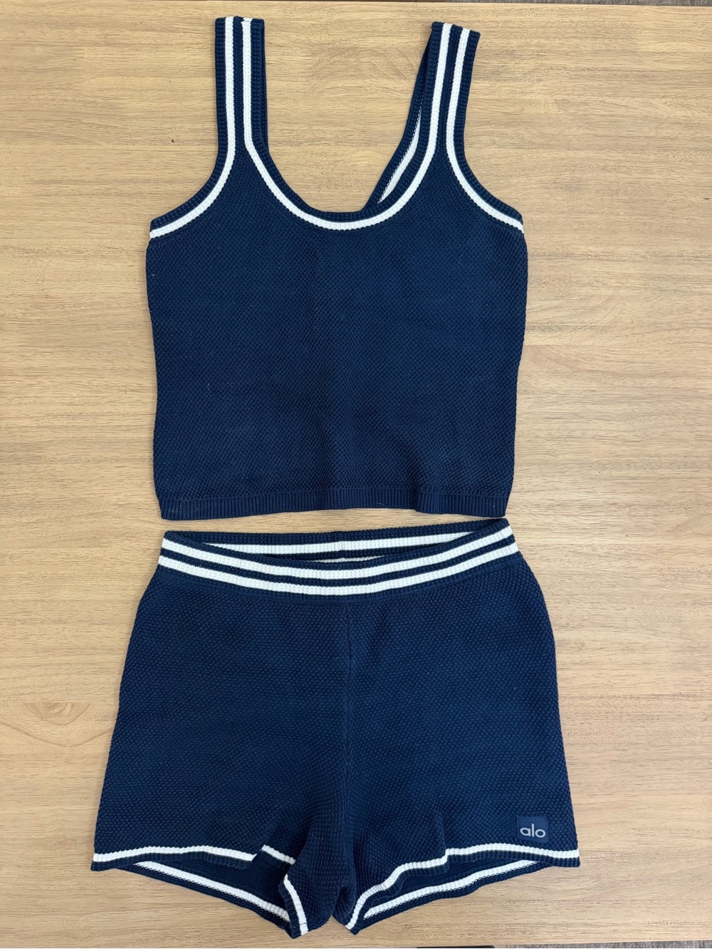 Alo tennis club set tank and shorts Navy